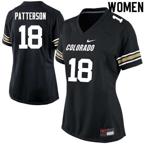 Women #18 T.J. Patterson Colorado Buffaloes College Football Jerseys Sale-Black - Click Image to Close